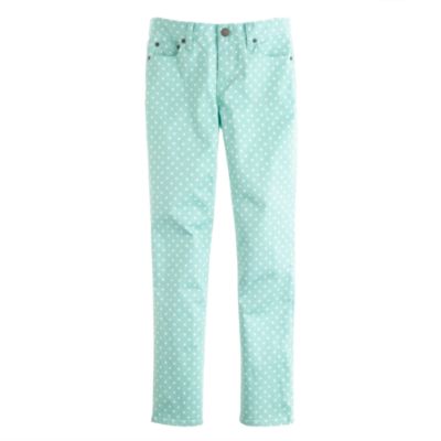 Cropped matchstick jean in dotted spearmint