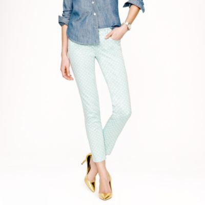 Cropped matchstick jean in dotted spearmint