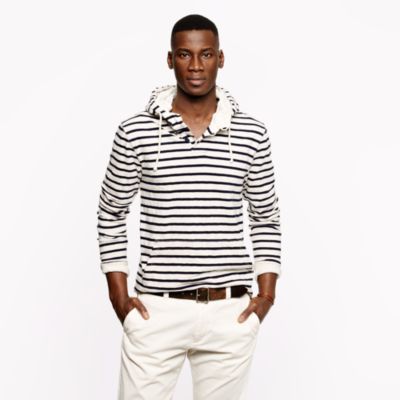 Halyard stripe button hoodie