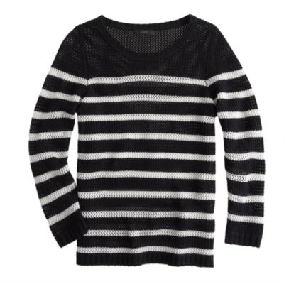 Collection cashmere sweater in pointelle stripe