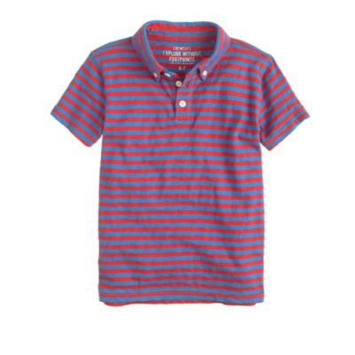Boys' slub cotton polo in stripe