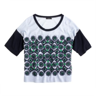 Collection short-sleeve embellished sweater