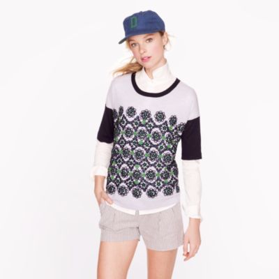 Collection short-sleeve embellished sweater
