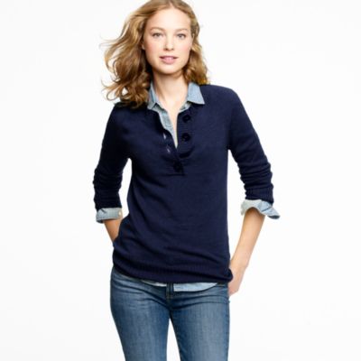 Cashmere on-the-button henley