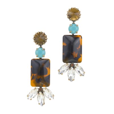 Crystal color stone earrings