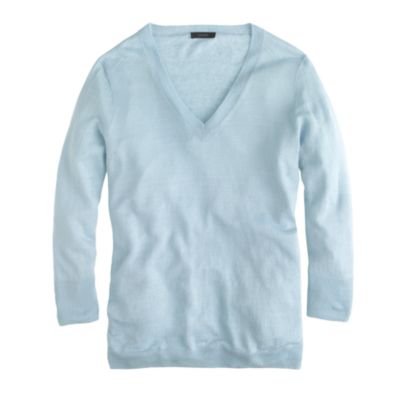 V-neck swing sweater in linen