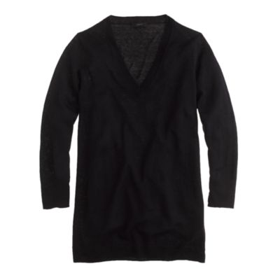 V-neck swing sweater in linen