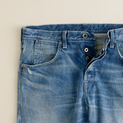 Wallace & Barnes slim selvedge jean in salt fade wash