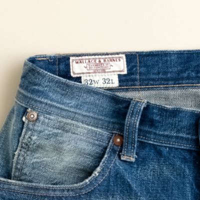 Wallace & Barnes slim selvedge jean in salt fade wash