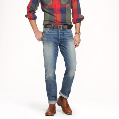 Wallace & Barnes slim-fit jean in salt fade wash