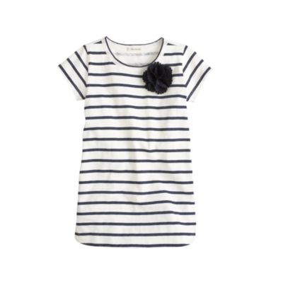 Girls' stripe corsage tunic