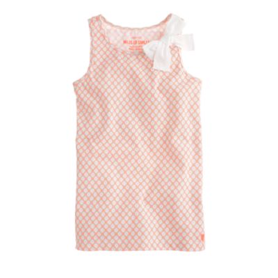 Girls' bow tank in medallion dot