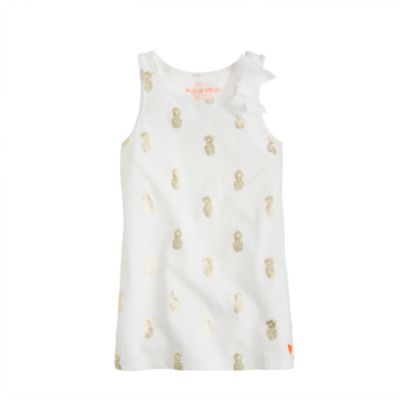 Girls' bow tank in pineapple print