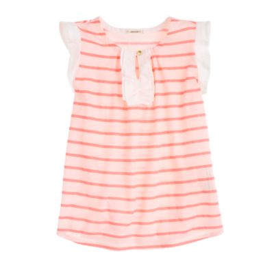 Girls' ruffle tank in stripe