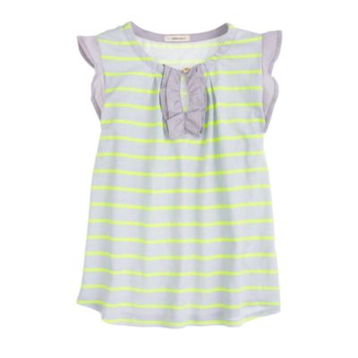 Girls' ruffle tank in stripe