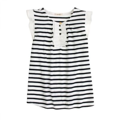 Girls' ruffle tank in stripe