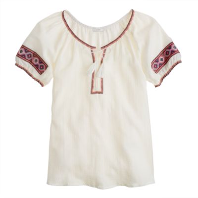 Embroidered gauze tunic