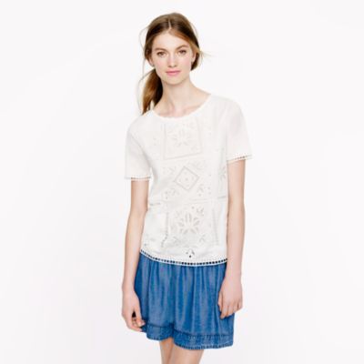 Graphic eyelet tee