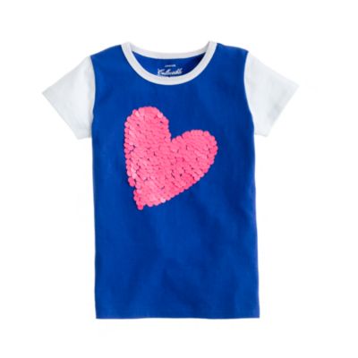 Girls' paillette heart tee