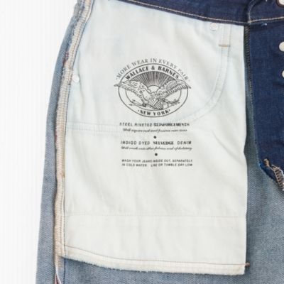 Wallace & Barnes slim selvedge jean in White Oak Cone Denim&reg; with rinsed wash