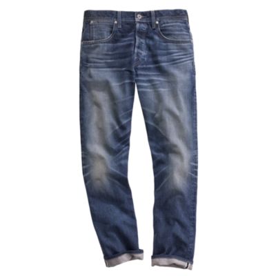 Wallace & Barnes slim selvedge jean in White Oak Cone Denim&reg; with deck fade wash