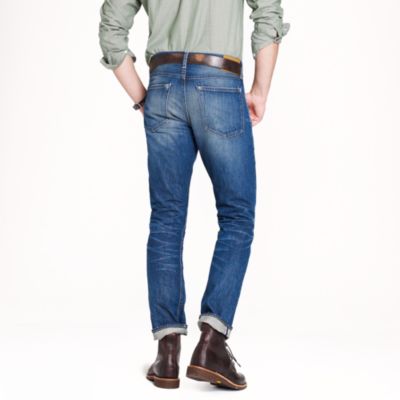 Wallace & Barnes slim selvedge jean in White Oak Cone Denim&reg; with deck fade wash