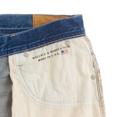 Wallace & Barnes slim selvedge jean in White Oak Cone Denim&reg; with deck fade wash