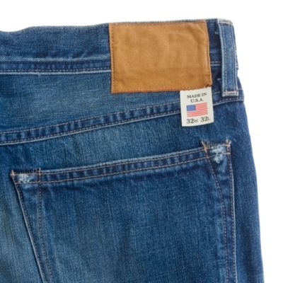 Wallace & Barnes slim selvedge jean in White Oak Cone Denim&reg; with deck fade wash