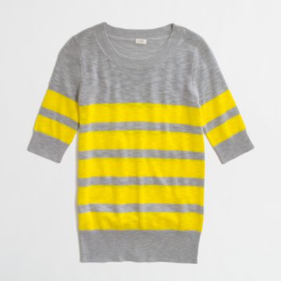 Factory stripe elbow-sleeve sweater