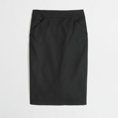 Factory long pencil skirt in double-serge cotton