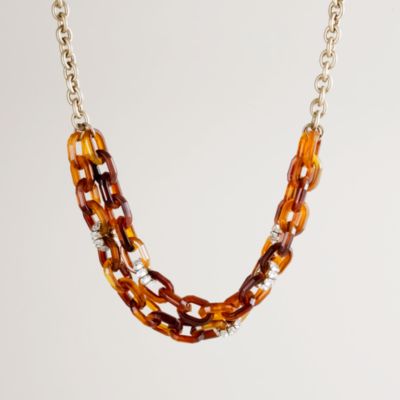 Resin and crystal link necklace