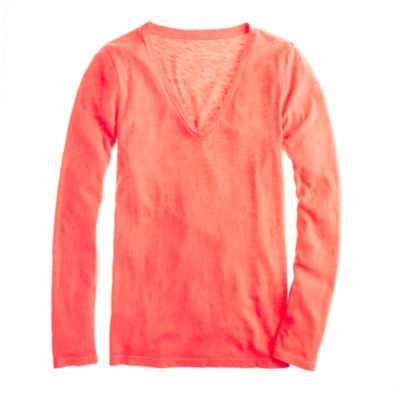 Vintage cotton long-sleeve V-neck tee