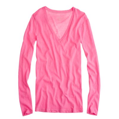 Vintage cotton long-sleeve V-neck tee