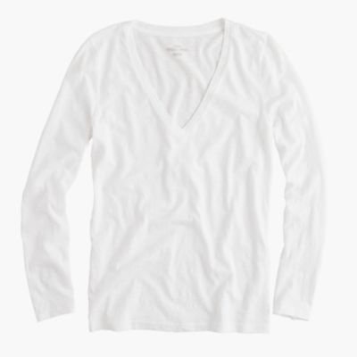 Vintage cotton long-sleeve V-neck tee