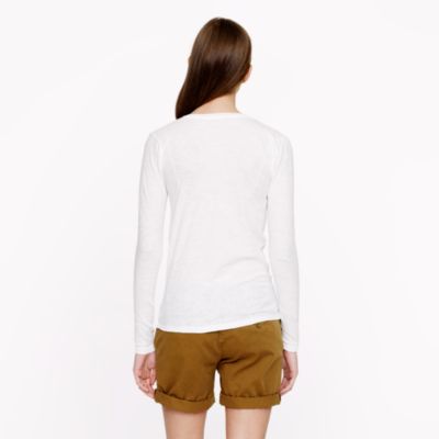 Vintage cotton long-sleeve V-neck tee