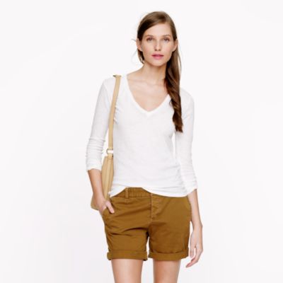 Vintage cotton long-sleeve V-neck tee