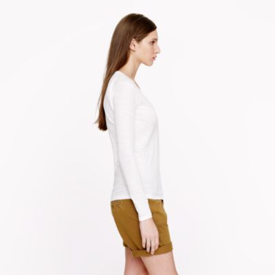 Vintage cotton long-sleeve V-neck tee