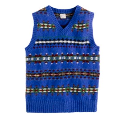Boys' lambswool Fair Isle vest - wool - Boy's sweaters - J.Crew