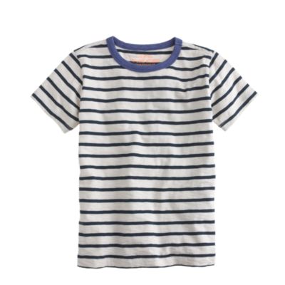 Boys' ringer tee in blue stripe