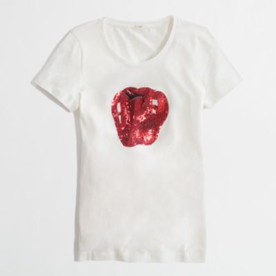 Factory sequin apple graphic tee