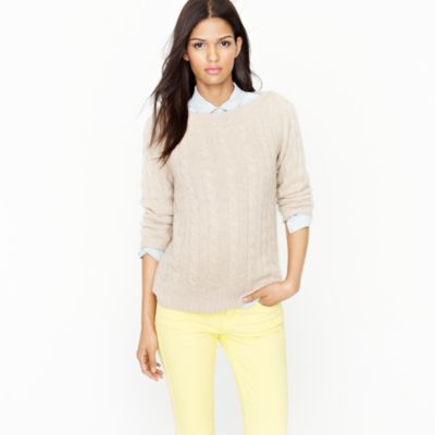 Cashmere cable boatneck sweater
