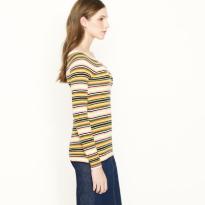 Cashmere boatneck sweater in multistripe