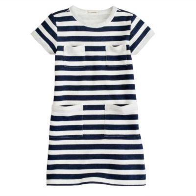 Girls' sweatshirt pocket dress in stripe