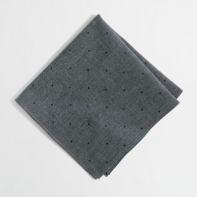 Factory dot chambray pocket square