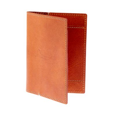 Cognac leather passport holder