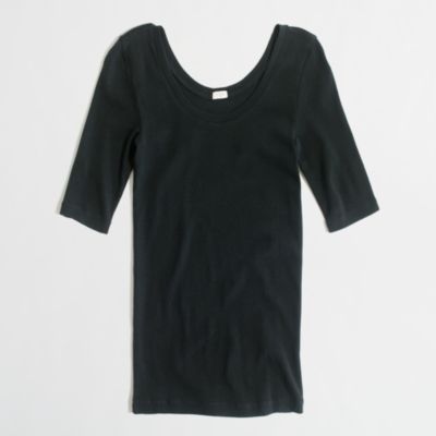 Factory scoopneck button-sleeve tee