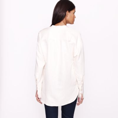 Silk-linen henley tunic
