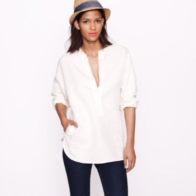 Silk-linen henley tunic