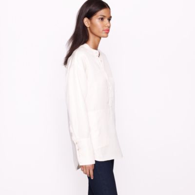 Silk-linen henley tunic