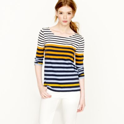 Colorblocked stripe tee